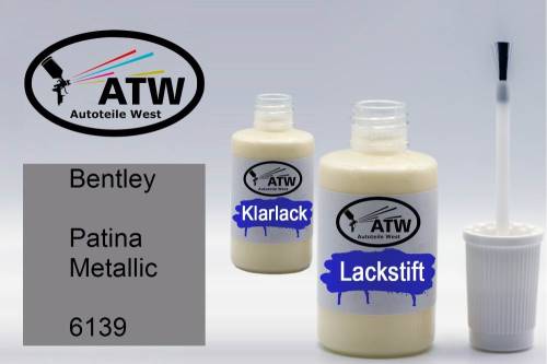 Bentley, Patina Metallic, 6139: 20ml Lackstift + 20ml Klarlack - Set, von ATW Autoteile West.